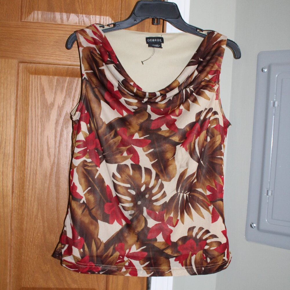 George Brand Sleeveless Women's Floral Top - Size Large